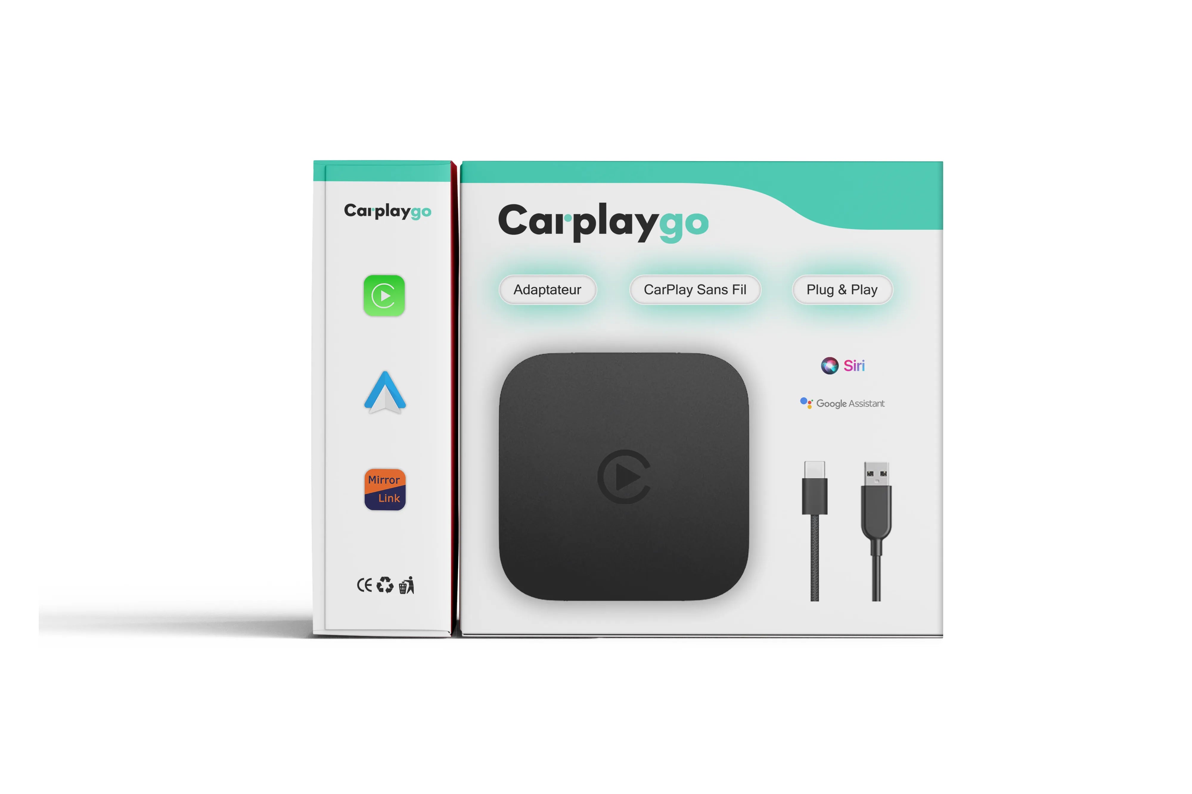 Adaptateur Bluetooth pour CarPlay Filaire à CarPlay 100% Sans Fil & Bluetooth et Android auto