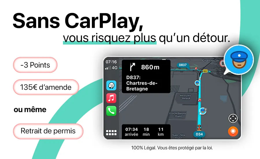 Boîtier Apple CarPlay & Android Auto sans fil pour Mini