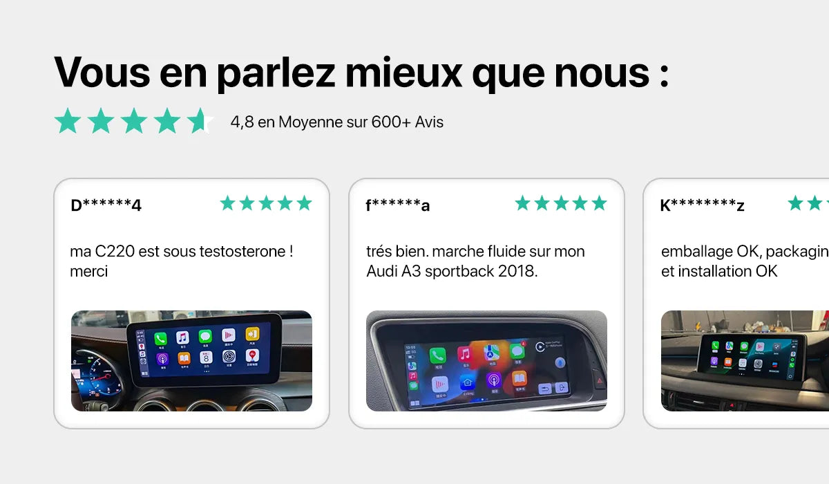 Boîtier Apple CarPlay & Android Auto sans fil pour Mini
