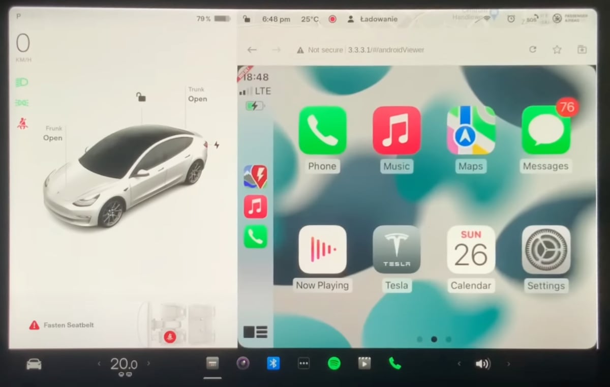 USB Apple CarPlay pour Tesla (sans montage)