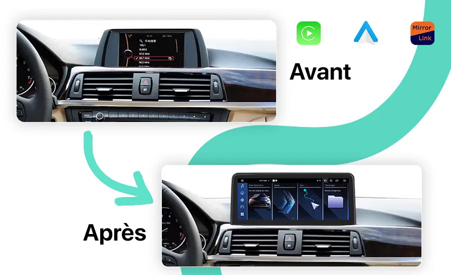 CarPlay BMW - Écran Complet Apple & Android Auto