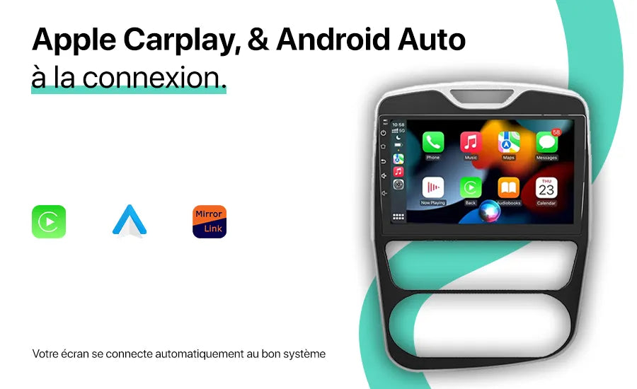 Écran complet Apple CarPlay & Android Auto pour Renault