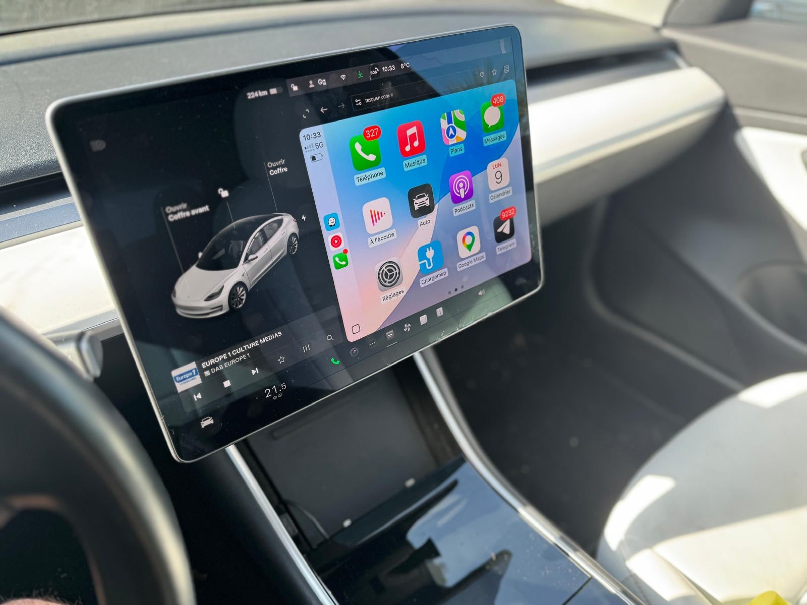Adaptateur USB Apple CarPlay pour Tesla (sans montage)